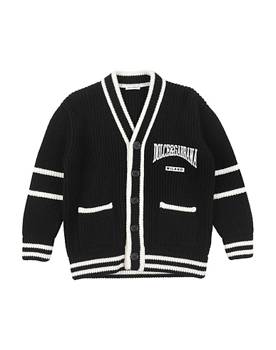 DOLCE&GABBANA Cardigan Nero 100% Lana Vergine, Viscosa, Poliestere