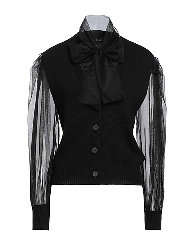 ICONA by KAOS Cardigan Black 40% Viscose, 30% Polyamide, 25% Wool, 5% Cashmere