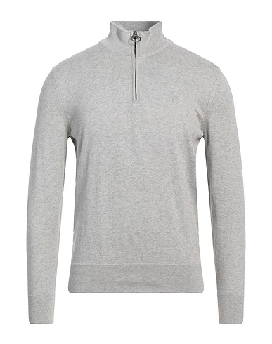 BARBOUR Sweater with zip Grey 100% Cotton