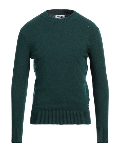REPLAY Maglia in Cachemire Verde scuro 86% Cachemire, 8% Poliestere, 5% Lana, 1% Elastan