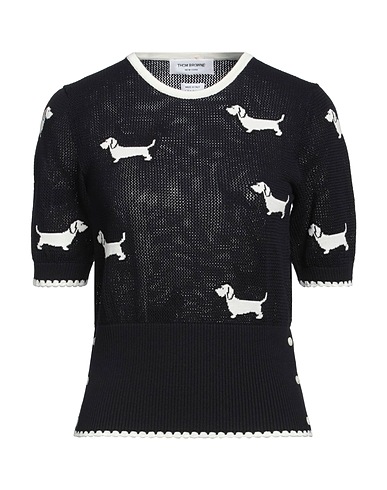 THOM BROWNE Jumper Navy blue 99% Cotton, 1% Elastane