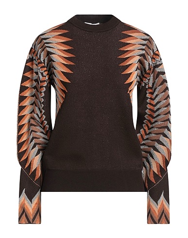 RABANNE Sweater Dark brown 64% Viscose, 19% Metallic Polyester, 13% Polyamide, 4% Polyester