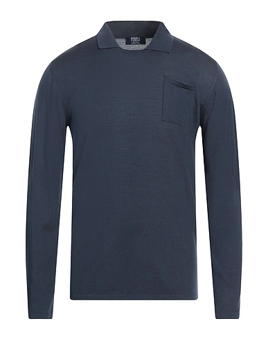 FEDELI Jumper Navy blue 100% Virgin Wool