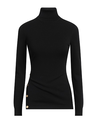 ELISABETTA FRANCHI Polo neck Black 76% Viscose, 24% Polyester