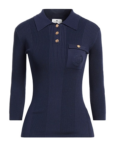 ELISABETTA FRANCHI Jumper Navy blue 64% Lyocell, 20% Polyamide, 16% Silk