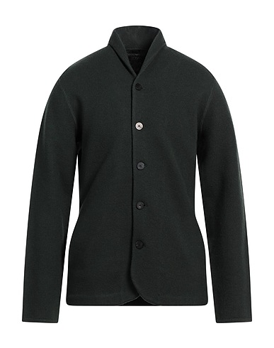 EMPORIO ARMANI Cardigan ICON Verde scuro 66% Lana Vergine, 34% Cotone