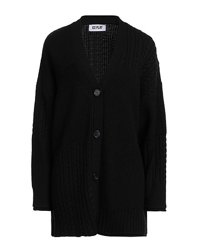 ICE PLAY Cardigan Black 48% Polyamide, 27% Viscose, 20% Wool, 5% Cashmere