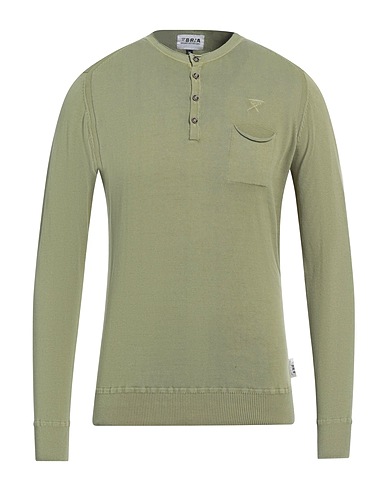 BERNA Pullover Verde 100% Cotone