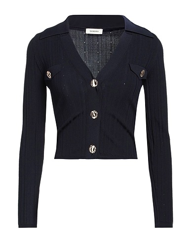 SANDRO Cardigan Navy blue 55% Viscose, 45% Polyamide