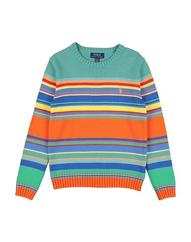 POLO RALPH LAUREN Jumper STRIPED PULLOVER Turquoise 100% Cotton