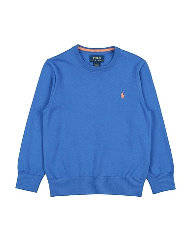 POLO RALPH LAUREN Jumper COTTON CREWNECK SWEATER Blue 100% Cotton