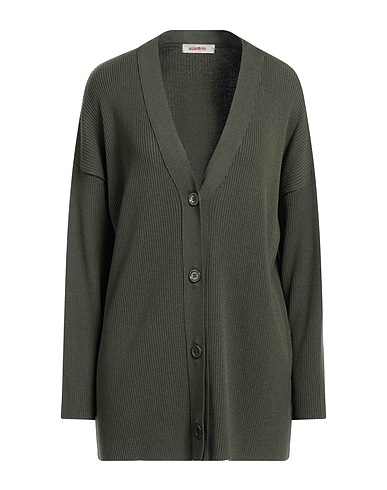 KONTATTO Cardigan Military green 69% Viscose, 29% Acrylic, 2% Elastane