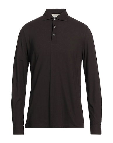 FILIPPO DE LAURENTIIS Polo shirt Dark brown 100% Cotton