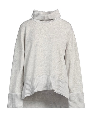 DONDUP Polo neck Light grey 41% Cotton, 30% Polyamide, 26% Cashmere, 3% Wool