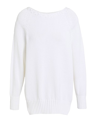 ROSSOPURO Pullover Weiß 100% Baumwolle