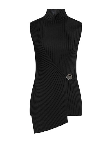 JIL SANDER Polo neck Black 93% Viscose, 5% Polyamide, 2% Elastane