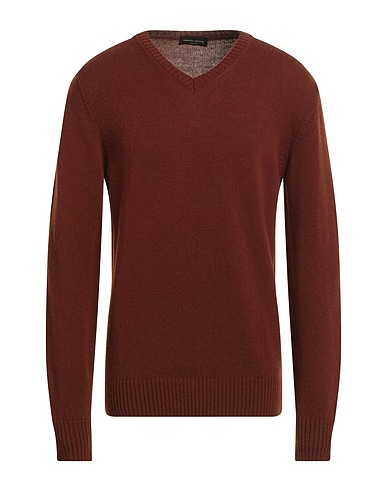 ROBERTO COLLINA Pullover Cioccolato 90% Lana Merino, 10% Cachemire