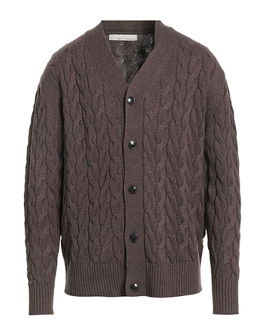 ORIGINAL VINTAGE STYLE Cardigan Dark brown 53% Cashmere, 44% Polyamide, 3% Wool