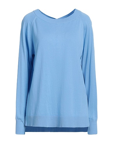 MALÌPARMI Jumper Light blue 53% Silk, 47% Cotton