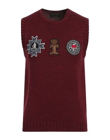 TRUSSARDI Sleeveless sweater Burgundy 100% Virgin Wool