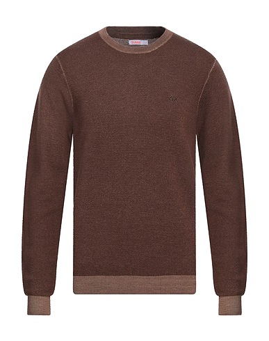 SUN 68 Jumper Brown 100% Merino Wool
