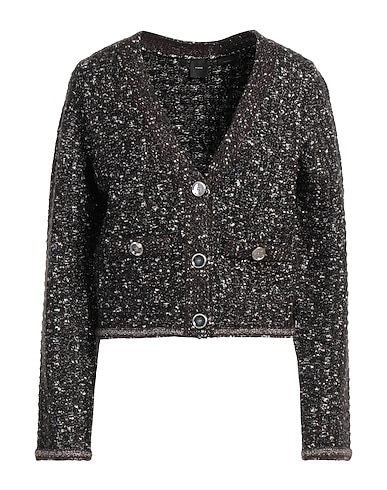 PINKO Cardigan Dark brown 32% Polyester, 29% Cotton, 25% Acrylic, 10% Textile fibres, 4% Wool