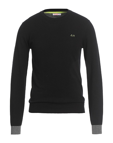 SUN 68 Jumper Black 50% Merino Wool, 50% Cotton