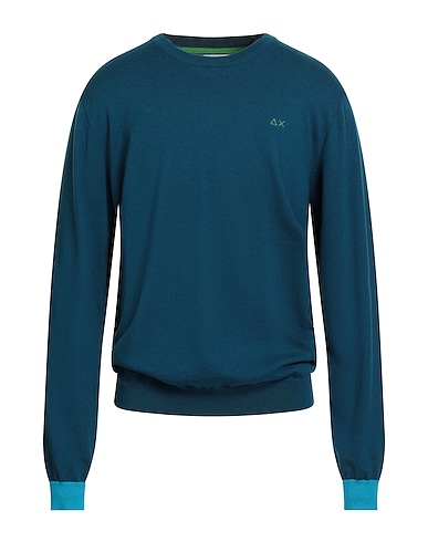 SUN 68 Pullover Verde petrolio 50% Lana Merino, 50% Cotone