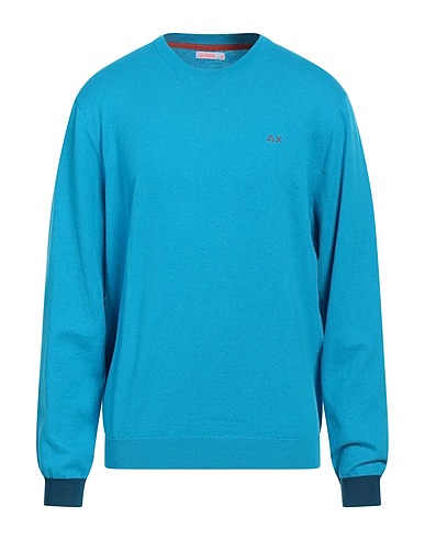 SUN 68 Jumper Azure 50% Merino Wool, 50% Cotton