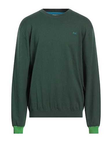 SUN 68 Jumper Green 50% Merino Wool, 50% Cotton