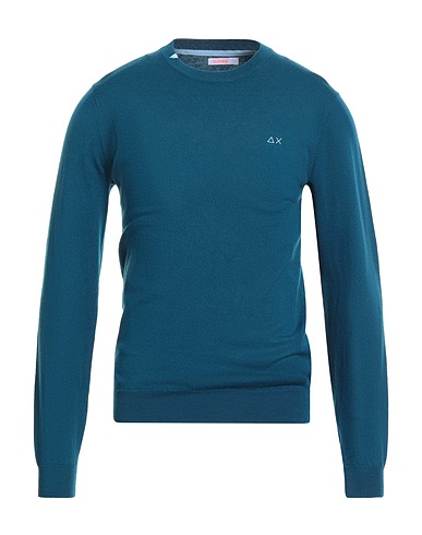 SUN 68 Pullover Verde petrolio 50% Lana Merino, 50% Cotone