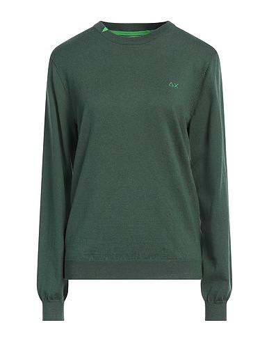 SUN 68 Jumper Green 50% Merino Wool, 50% Cotton