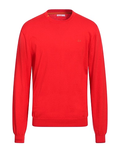 SUN 68 Jumper Red 50% Merino Wool, 50% Cotton