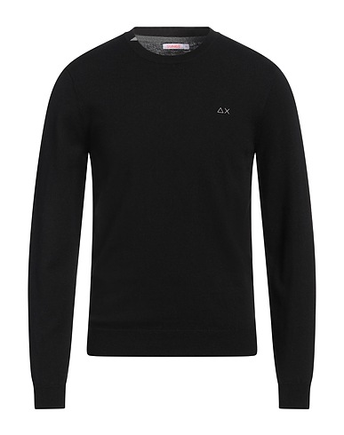 SUN 68 Jumper Black 50% Merino Wool, 50% Cotton
