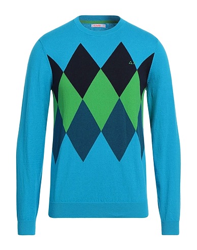 SUN 68 Jumper Azure 50% Merino Wool, 50% Cotton