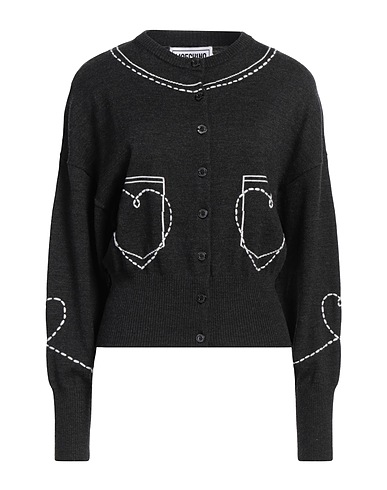 MOSCHINO JEANS Cardigan Charcoal 100% Virgin Wool