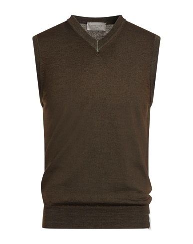 BROOKSFIELD Sleeveless sweater Military green 100% Virgin Wool