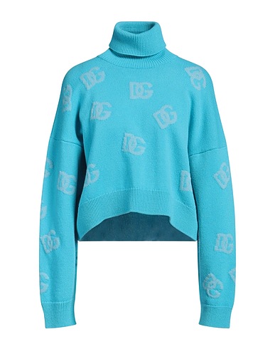 DOLCE&GABBANA Turtleneck Azure 100% Virgin Wool
