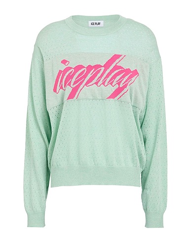ICE PLAY Jumper Light green 65% Viscose, 14% Polyamide, 11% Metallic fiber, 10% Polyester