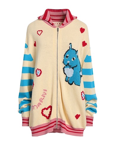 MARNI Strickjacke X FLAMINIA VERONESI Cremeweiß 90% Schurwolle, 6% Mohairwolle, 2% Polyamid, 2% Wolle