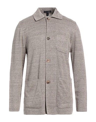 LARDINI 가디건 카키 73% 리넨, 27% 코튼