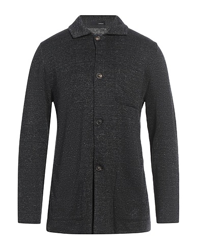 LARDINI 가디건 차콜 73% 리넨, 27% 코튼