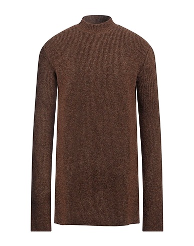 RICK OWENS Polo neck Brown 48% Alpaca wool, 30% Polyamide, 20% Wool, 2% Elastane