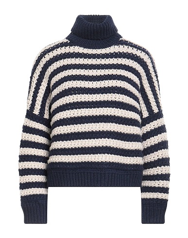 BRUNELLO CUCINELLI Polo neck Blue 60% Virgin Wool, 30% Cashmere, 10% Silk