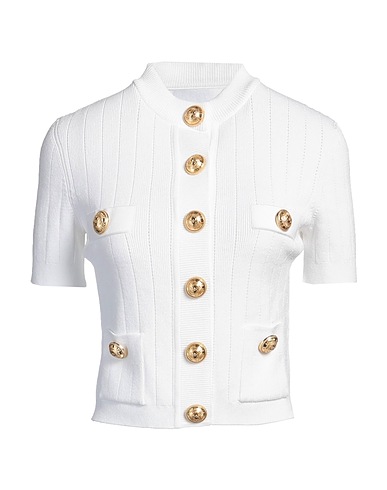 BALMAIN Cardigan White 83% Viscose, 17% Polyester