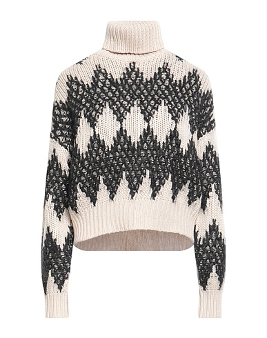 BRUNELLO CUCINELLI Turtleneck Cream 60% Virgin Wool, 30% Cashmere, 10% Silk, Polyester