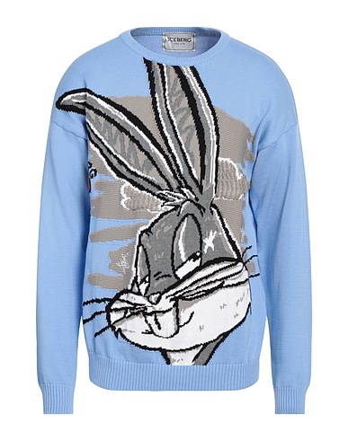 ICEBERG Pullover LOONEY TUNES Blu chiaro 100% Cotone