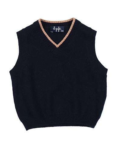 IL GUFO Maglia Gilet Blu notte 100% Lana Merino