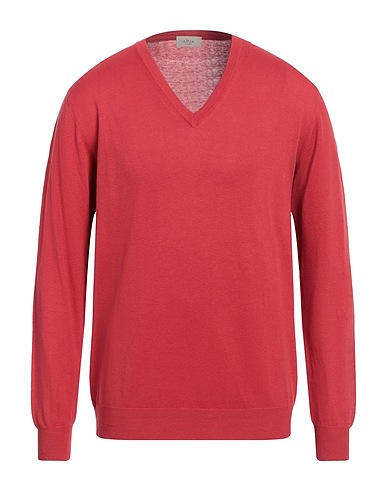 ALTEA Jumper Brick red 55% Linen, 45% Cotton
