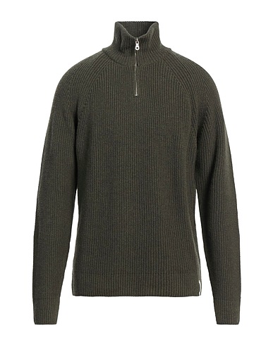 BROOKSFIELD Jumper with zip Military green 30% Polyamide, 30% Viscose, 30% Wool, 10% Cashmere